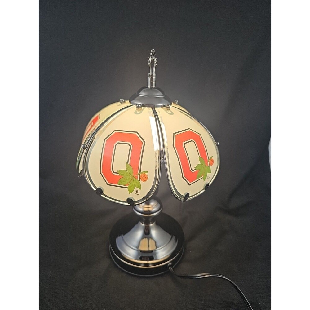 Ohio State University Buckeye OSU Desk Lamp Block O Helmet w/ Glass Accents 15"